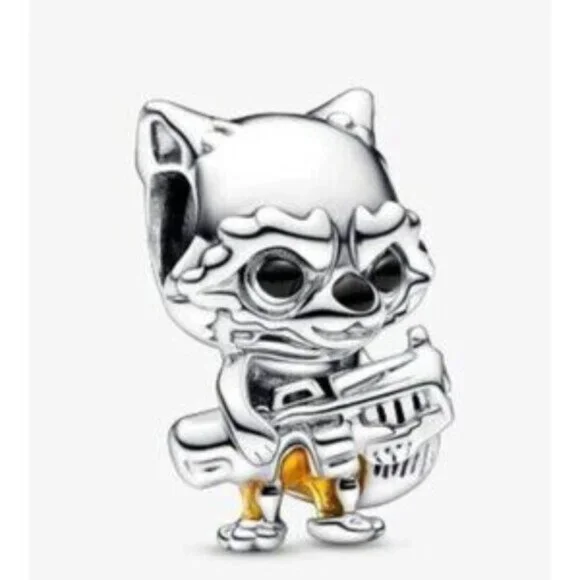 Marvel Guardians of the Galaxy Rocket Raccoon Charm, 925 Sterling Silver Charm - Picture 1 of 5